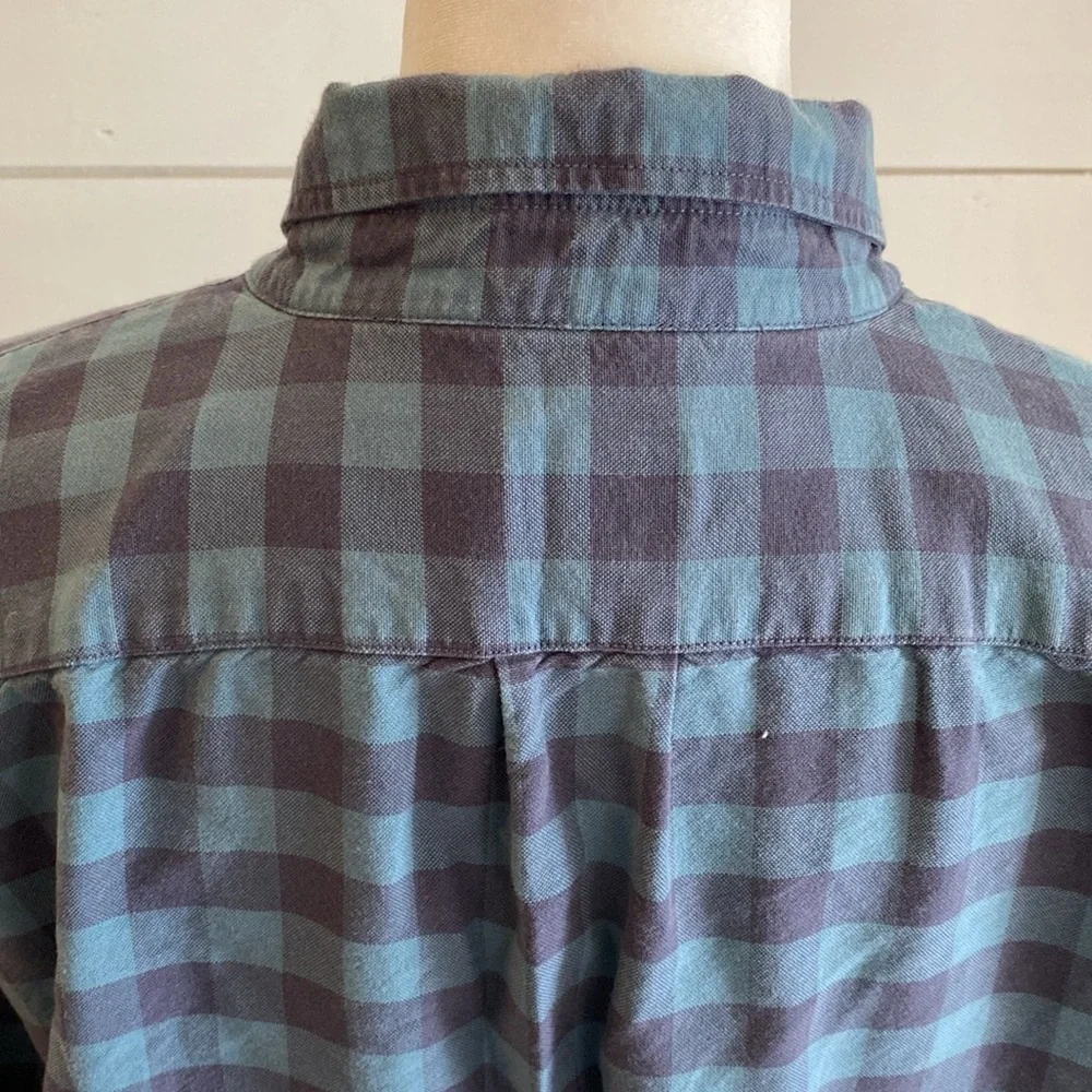 J. Crew Slim All Cotton Oxford. Size L. Blue plaid. Button-down. Vintage.